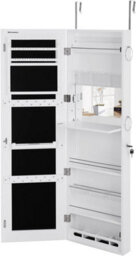 Songmics Jewellery Cabinet, Frameless Extra Wide Mirrored Storage Stand, Jewellery Organiser With Hooks And Built-In Mirror - thumbnail 2