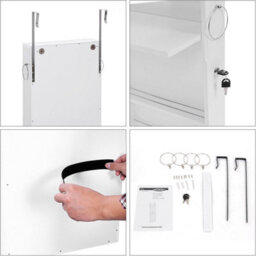 Songmics Jewellery Cabinet, Frameless Extra Wide Mirrored Storage Stand, Jewellery Organiser With Hooks And Built-In Mirror - thumbnail 5