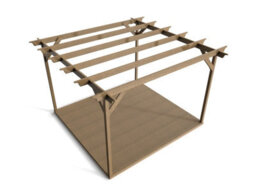 Arbor Garden Solutions Timber Pergola And Decking Complete Diy Kit, Champion Design (3M X 3M, Rustic Brown Finish) - thumbnail 7
