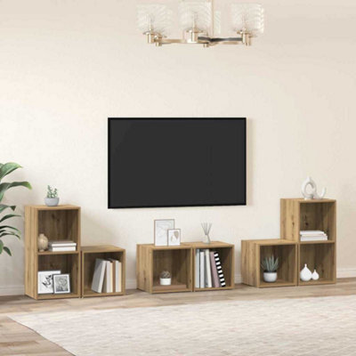 Berkfield Tv Cabinet Set 6 Pcs Artisan Oak Engineered Wood - image 1