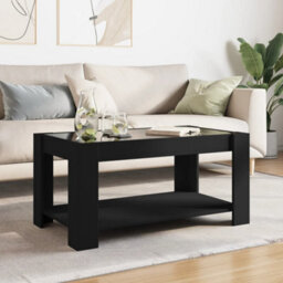 Berkfield Coffee Table With Led Black 93X53X45 Cm Engineered Wood - thumbnail 4