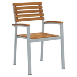Berkfield Garden Dining Set 5 Pcs Grey And Brown Solid Acacia Wood - thumbnail 6