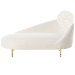 Beliani Right-Hand Chaise Longue Valreas Boucle Off-White