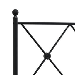 Berkfield Metal Bed Frame Without Mattress With Headboard Black 200X200Cm - thumbnail 7