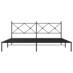 Berkfield Metal Bed Frame Without Mattress With Headboard Black 200X200Cm - thumbnail 4