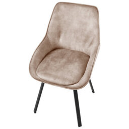 Beliani Set Of 2 Dining Chairs Swivel Terlton Velvet Beige - thumbnail 8