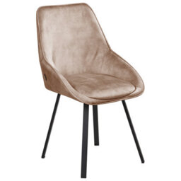 Beliani Set Of 2 Dining Chairs Swivel Terlton Velvet Beige - thumbnail 4