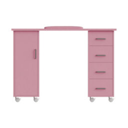 Living And Home Pink Mobile 4 Drawersmanicure Table With Cabinet And Lockable Casters, 110Cm(W) X 45Cm(D) X 75Cm(H) - thumbnail 6