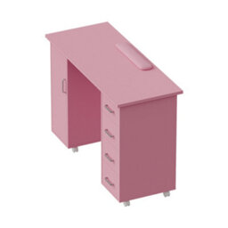 Living And Home Pink Mobile 4 Drawersmanicure Table With Cabinet And Lockable Casters, 110Cm(W) X 45Cm(D) X 75Cm(H) - thumbnail 5