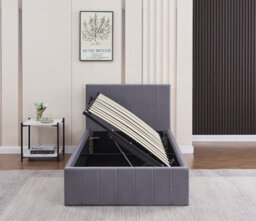 Kosy Koala Storage Single Bed Ottoman Grey 3Ft Velvet Side Lift Upholstered Fabric Gas Lift - thumbnail 4