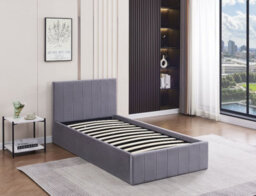 Kosy Koala Storage Single Bed Ottoman Grey 3Ft Velvet Side Lift Upholstered Fabric Gas Lift - thumbnail 6
