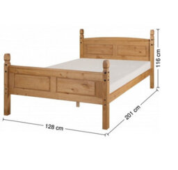 "Mercers Furniture Corona 4'0"" High End Small Double Bed Frame Solid Wood Pine Wooden With Mexican Styling" - thumbnail 3