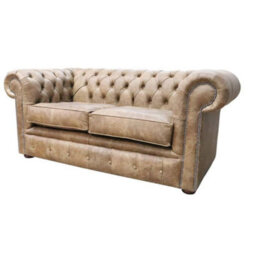 Chesterfield Handmade 2 Seater Settee Sofa Cracked Wax Tan Real Leather - thumbnail 5