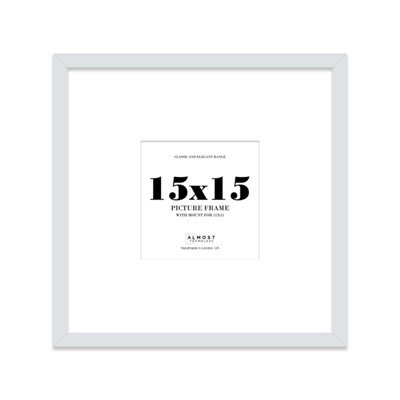 "15X15"" Light Grey Picture Frame - 15X15"" Square Frame With 11X11"" Mount For 15X15""/11X11"" Pictures Moderrn Style Thin Edge, 1 Pack" - image 1