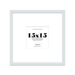 "15X15"" Light Grey Picture Frame - 15X15"" Square Frame With 11X11"" Mount For 15X15""/11X11"" Pictures Moderrn Style Thin Edge, 1 Pack" - thumbnail 1
