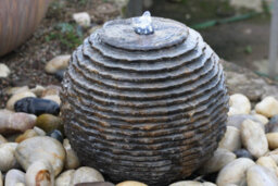 Outdoor Living UK Solar Cascading Limestone Sphere Diameter 60Cm Without Cover With Sump Kit