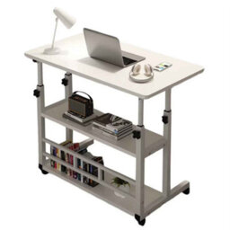 Adjustable Laptop Desk With Wheels Mobile Bedside Study Table - thumbnail 5