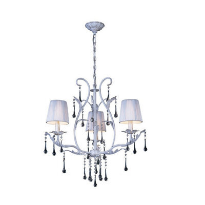 Luminosa Lighting Luminosa Flur Pendant Round 3 Light E14 White French Gold - image 1