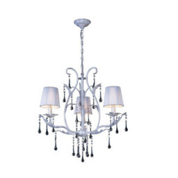 Luminosa Lighting Luminosa Flur Pendant Round 3 Light E14 White French Gold - thumbnail 1