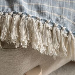 Gallery™ Blue & White Striped Woven Striped Throw (L) 170Cm X (W) 130Cm - thumbnail 2