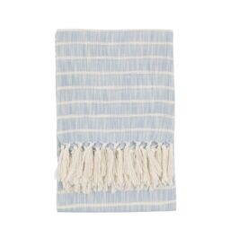 Gallery™ Blue & White Striped Woven Striped Throw (L) 170Cm X (W) 130Cm - thumbnail 4