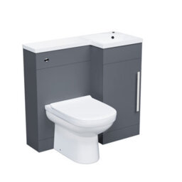 Nes Home 900mm Right Hand Matt Grey Basin Vanity, Wc Unit & Back To Wall Toilet - thumbnail 2