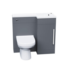 Nes Home 900mm Right Hand Matt Grey Basin Vanity, Wc Unit & Back To Wall Toilet - thumbnail 3