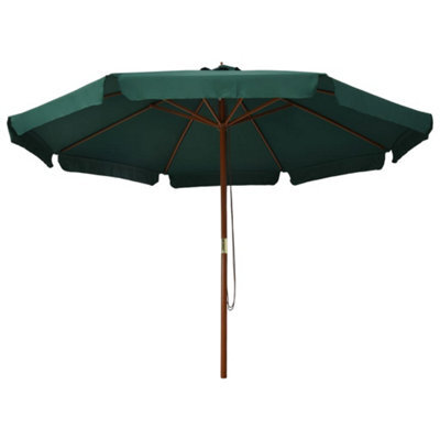 Berkfield Durable Outdoor Parasol With Wooden Pole 330 Cm Green - image 1