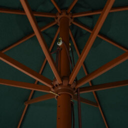 Berkfield Durable Outdoor Parasol With Wooden Pole 330 Cm Green - thumbnail 4