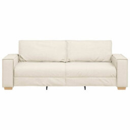 Vidaxl Sofa With Pillow Beige 220 X 78 X 84 Cm Linen - thumbnail 4