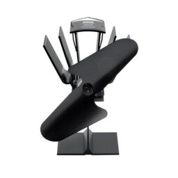 De Vielle Cordless Eco-Friendly Black Heat Powered Gas Wood Burner Stove Top Fan (H) 20Cm