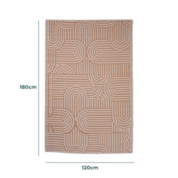 Jack Stonehouse Outdoor Plastic Rug Wool-Look Anti-Slip Durable Garden Patio Conservatory Carpet Mat - Rust Arch - thumbnail 2