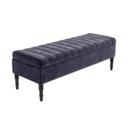 Safar 137Cm Ottoman Storage Bench - Naples Shoe Bench - Charcoal Lined Upholstery Storage Footstool - thumbnail 4