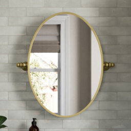 Aveli 500 X 700mm Brushed Brass Wall Mounted Bathroom Mirror Framed Oval Traditional