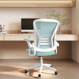 Onemill Ergonomic Swivel Mid Back Office Chair With Adjustable Height And Flip-Up Armrest - Green - thumbnail 8