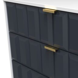 Cube Ready Assembled Matt Indigo & White No Effect 3 Drawer Wide Chest (H)695mm (W)765mm (D)415mm - thumbnail 4