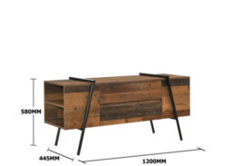 Timber Art Design Abbey Tv Unit Stand Cabinet Rustic Industrial Living Room Furniture - thumbnail 2