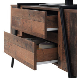 Timber Art Design Abbey Tv Unit Stand Cabinet Rustic Industrial Living Room Furniture - thumbnail 5