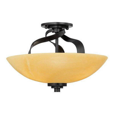 Luminosa Lighting Elstead Kyle 3 Light Large Semi Flush Mount Ceiling Light Imperial Bronze, E27