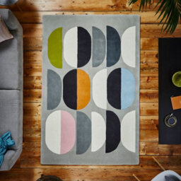 Grey Handmade , Luxurious , Modern , Viscose Wool Easy To Clean Geometric Rug For Bedroom, Living Room - 150Cm X 230Cm - thumbnail 3