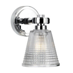Stylish Ip44 Wall Light With Patterned Glass And Polished Chrome Finish - 3.5W Led G9