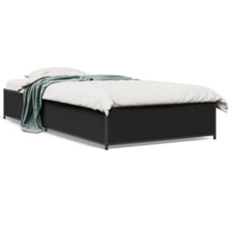 Berkfield Bed Frame Without Mattress Black 90X190 Cm Single - thumbnail 2