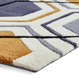 Grey/yellow Geometric Handmade Modern Easy To Clean Rug For Dining Room Bed Room And Living Room-120Cm X 170Cm - thumbnail 6