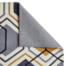 Grey/yellow Geometric Handmade Modern Easy To Clean Rug For Dining Room Bed Room And Living Room-120Cm X 170Cm - thumbnail 3
