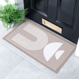 Native Natural Beige Half Moon Abstract Indoor & Outdoor Doormat - 70X40Cm - thumbnail 2