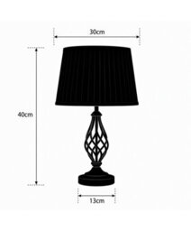 Lighting Supermarket Queenswood Traditional Barley Twist Table Lamp With Ivory Pleated Shade - Pewter Grey - thumbnail 7