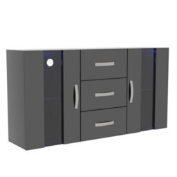 Lassic Vida Designs Astro Black 2 Door 3 Drawer Led Sideboard Storage Cabinet Cupboard - thumbnail 9