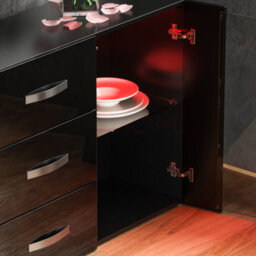 Lassic Vida Designs Astro Black 2 Door 3 Drawer Led Sideboard Storage Cabinet Cupboard - thumbnail 6