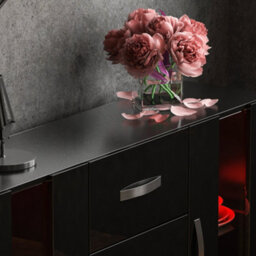 Lassic Vida Designs Astro Black 2 Door 3 Drawer Led Sideboard Storage Cabinet Cupboard - thumbnail 5