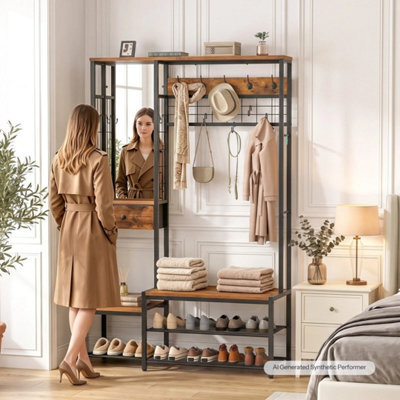 Coat Rack W/shoe Storage Coat Stand Shoe Storage Organizer - image 1